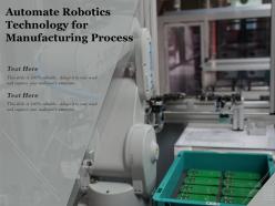 Automate robotics technology for manufacturing process