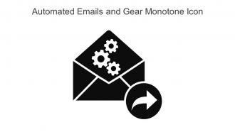 Automated Emails And Gear Monotone Icon In Powerpoint Pptx Png And Editable Eps Format