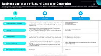 Automated Narrative Generation Business Use Cases Of Natural Language Generation