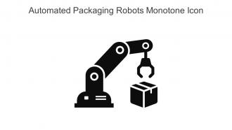 Automated Packaging Robots Monotone Icon In Powerpoint Pptx Png And Editable Eps Format