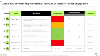 Automated Software Implementation Checklist To Increase Vendor Engagement