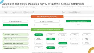 Automated Technology Evaluation Survey To Improve Business Performance Survey SS