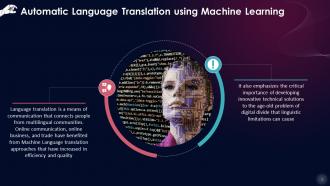 Automatic Language Translation As An Application Of ML Training Ppt