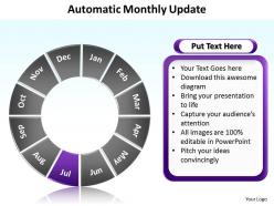 Automatic monthly update with segmented pie chart powerpoint diagram templates graphics 712