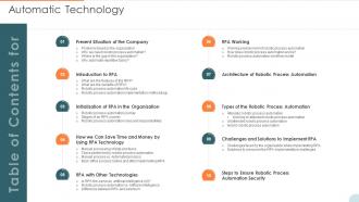 Automatic Technology Table Of Contents Ppt Styles Background Images