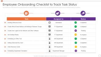Automating Key Tasks Human Resource Manager Employee Onboarding Checklist To Track