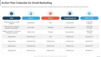 Automating Sales Processes To Improve Revenues Action Plan Calendar For Email Marketing