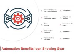 Automation benefits icon showing gear