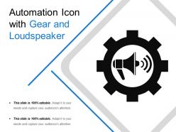 Automation icon with gear and loudspeaker