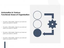 Automation in various functional areas of organization