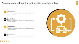Automation Of Sales Order Fulfilment Icon With Gear Box