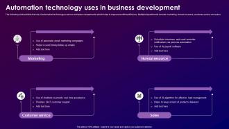 Automation Technology Uses In Business Development