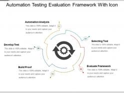 Automation Testing Evaluation Framework With Icon PPT Sample File