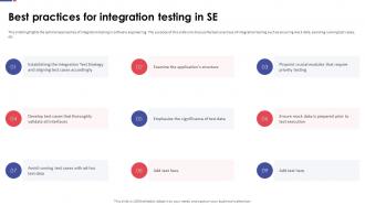 Automation Testing For Quality Assurance Best Practices For Integration Testing In SE