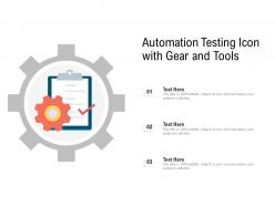 Automation testing icon with gear and tools