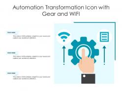 Automation transformation icon with gear and wifi