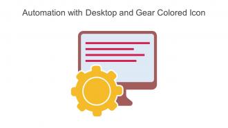 Automation With Desktop And Gear Colored Icon In Powerpoint Pptx Png And Editable Eps Format
