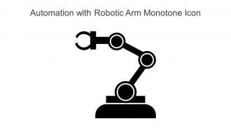 Automation With Robotic Arm Monotone Icon In Powerpoint Pptx Png And Editable Eps Format