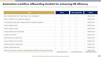Automation Workflow Offboarding Checklist For Enhancing HR Efficiency