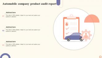 Automobile Company Product Audit Report