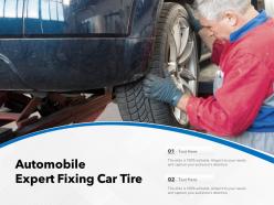 Automobile expert fixing car tire