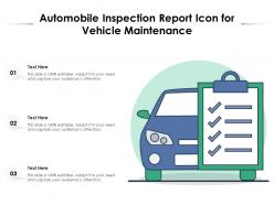 Automobile inspection report icon for vehicle maintenance