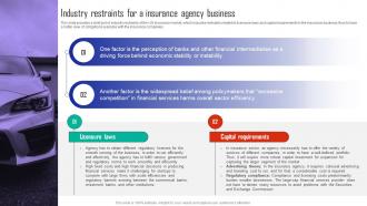 Automobile Insurance Agency Industry Restraints For A Insurance Agency Business BP SS