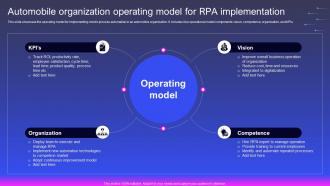 Automobile Organization Operating Model For Rpa Implementation Robotic Process Automation