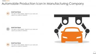 Automobile Production Icon In Manufacturing Company