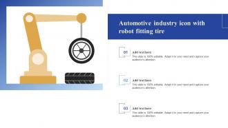 Automotive Industry Icon With Robot Fitting Tire