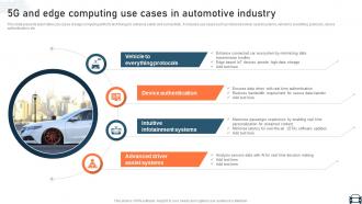 Automotive Industry Technology 5g And Edge Computing Use Cases TC SS