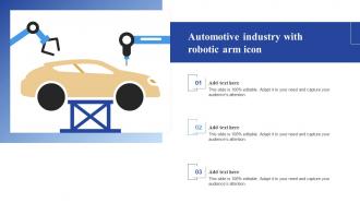 Automotive Industry With Robotic Arm Icon