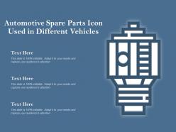 Automotive spare parts icon used in different vehicles