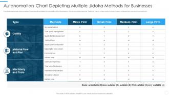 Autonomation Chart Depicting Multiple Jidoka Methods For Businesses