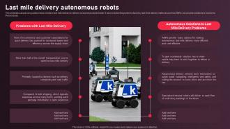 Autonomous Mobile Robots Architecture Last Mile Delivery Autonomous Robots