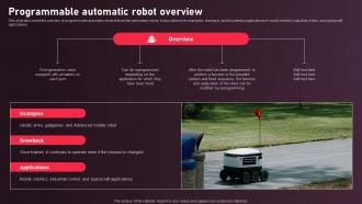 Autonomous Mobile Robots Architecture Programmable Automatic Robot Overview