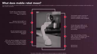 Autonomous Mobile Robots Architecture What Does Mobile Robot Mean