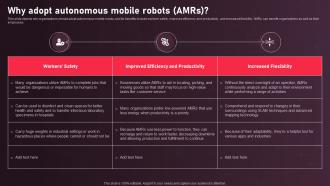 Autonomous Mobile Robots Architecture Why Adopt Autonomous Mobile Robots AMRs