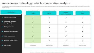 Autonomous Technology Vehicle Comparative Analysis