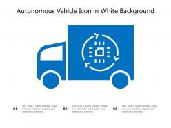 Autonomous vehicle icon in white background