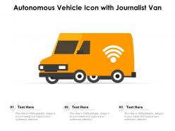 Autonomous vehicle icon with journalist van