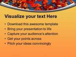 Autumn with flowers theme background powerpoint templates ppt themes and graphics 0513