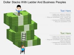 Av dollar stacks with ladder and business peoples flat powerpoint design