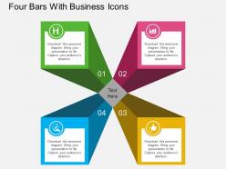 Av four bars with business icons flat powerpoint design