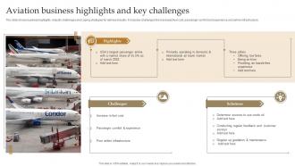 Aviation Business Highlights And Key Challenges