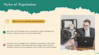Avoid Style Of Negotiation I Lose You Lose Training Ppt