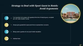 Avoiding Arguments To Deal With Upset Hotel Guest Training Ppt