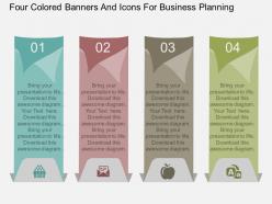 aw Four Colored Banners And Icons For Business Planning Flat Powerpoint Design
