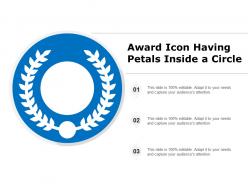 Award icon having petals inside a circle