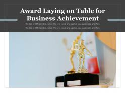 Award laying on table for business achievement